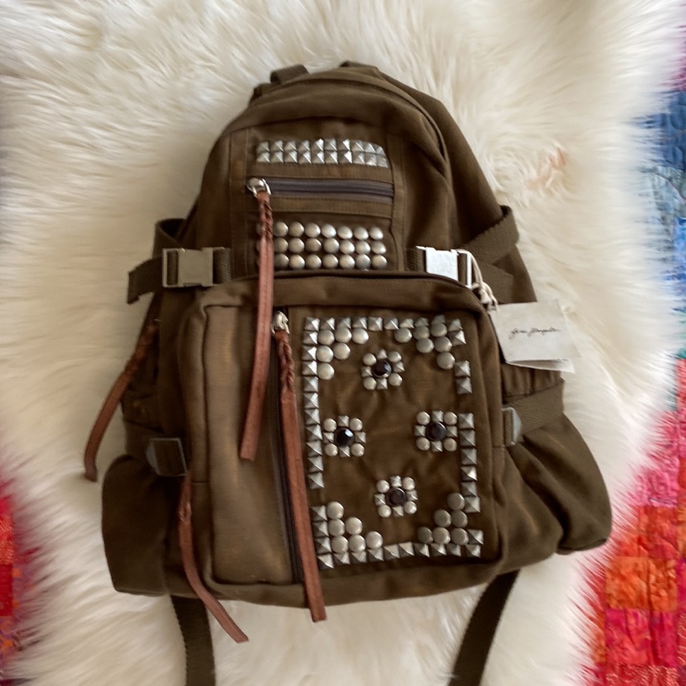 Free People Canvas Studded Backpack - Picture 3 of 8